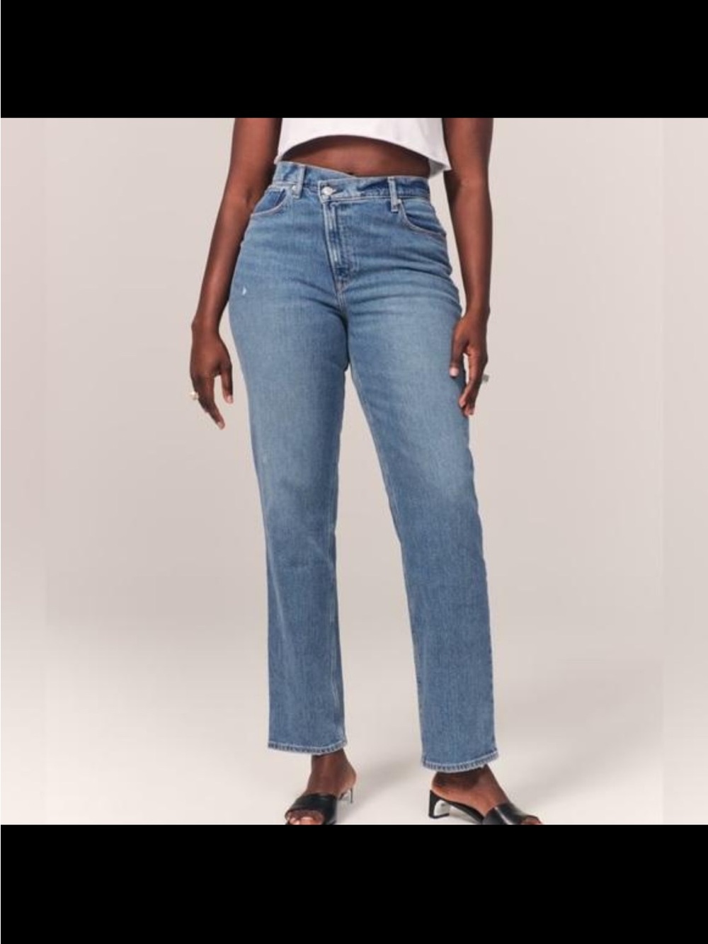 Abercrombie & Fitch High-Rise Flare Jeans in Medium Blue